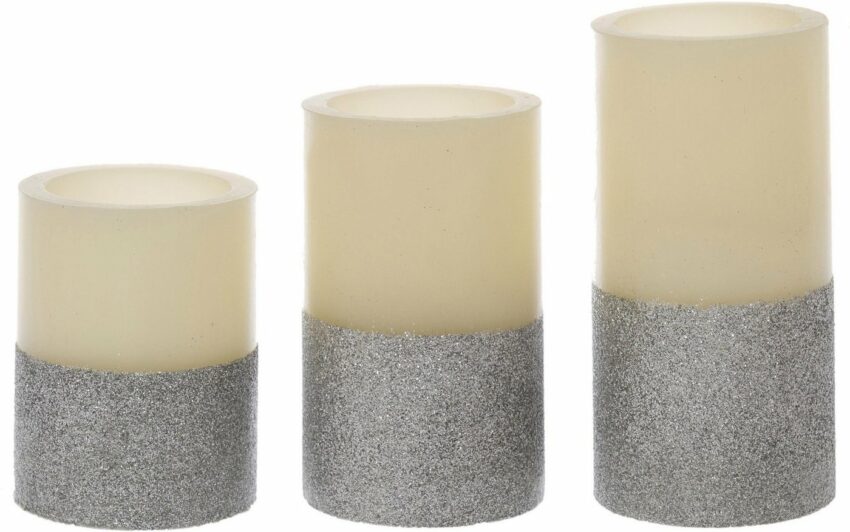 LED-Kerze »Silver Star« (Set, 3-tlg)-Kerzen-Ideen für dein Zuhause von Home Trends