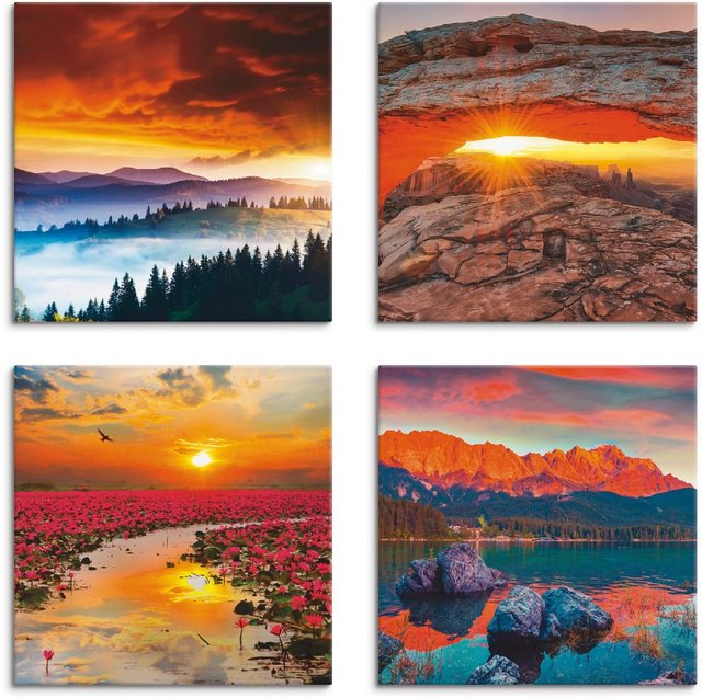 Artland Leinwandbild »Himmel Iconic Mesa Arch Lotus Sommer«, Sonnenaufgang & -untergang (4 Stück)-Bilder-Inspirationen