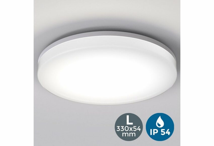 B.K.Licht LED Deckenleuchte, LED Deckenlampe 24W Bad-Lampen IP54 Badezimmer-Leuchte Deckenleuchte Küche Flur-Lampen-Ideen für dein Zuhause von Home Trends