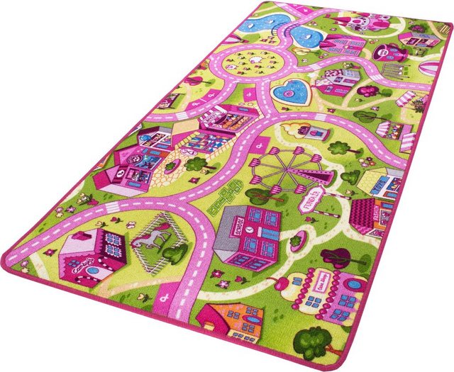 Kinderteppich »Sweet Village«, Andiamo, rechteckig, Höhe 7 mm, Straßen-Spiel-Teppich, Straßenbreite: 6,0 cm, Kinderzimmer-Teppiche-Inspirationen