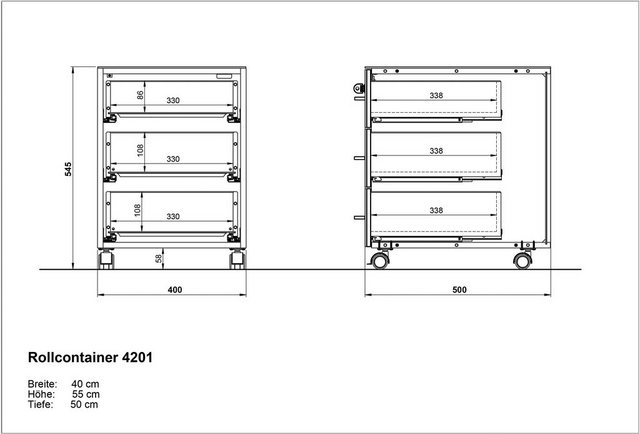 GERMANIA Rollcontainer »GW-Monteria«, pflegeleichte Oberfläche, Vier Laufrollen, zwei davon feststellbar-Container-Inspirationen