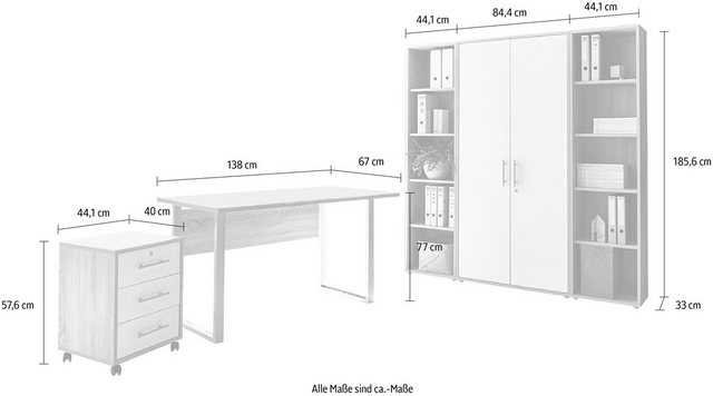 BMG Büro-Set »Tabor Mini Kombi 3«-Büromöbel-Sets-Inspirationen