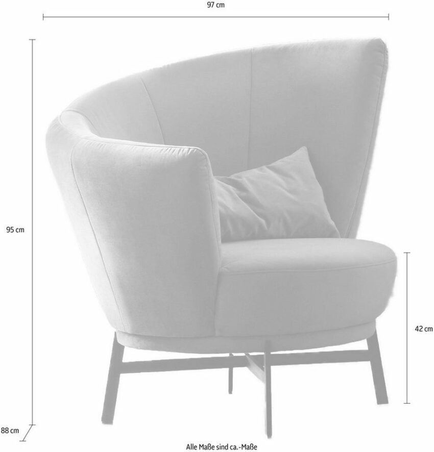GALLERY M branded by Musterring Drehsessel »Kleo«, mit Drehfunktion um 360°, inklusive Nierenkissen-Sessel-Ideen für dein Zuhause von Home Trends
