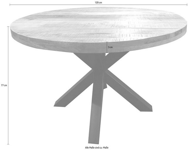 SIT Esstisch »Tops&Tables«, mit rustikaler runder Tischplatte aus Mangoholz-Tische-Inspirationen