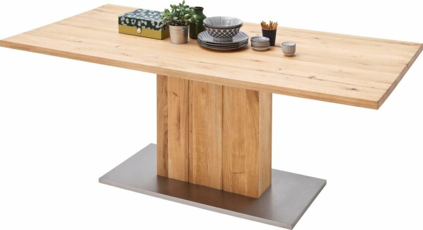 MCA furniture Esstisch »Greta«, Esstisch Massivholz mit Baumkante, gerader Kante oder geteilter Tischplatte-Tische-Ideen für dein Zuhause von Home Trends