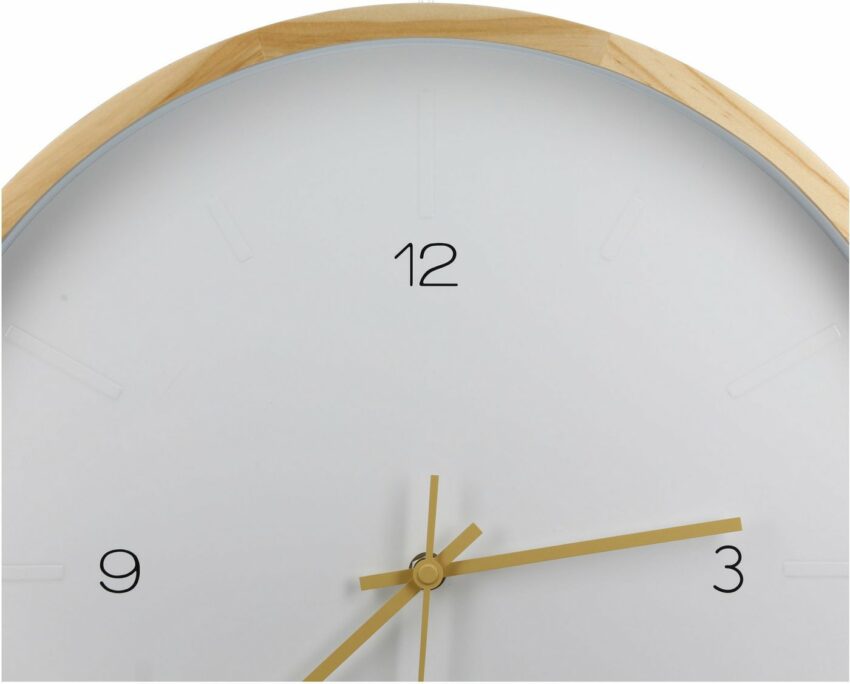 GILDE Wanduhr »Waabs, weiß« (rund, Ø 40 cm, aus Holz, dekorativ in Küche & Wohnzimmer)-Uhren-Ideen für dein Zuhause von Home Trends