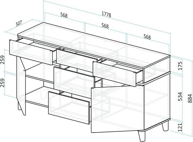 INOSIGN Sideboard »Rula«, 2-türig, 178,5cm breit-Sideboards-Inspirationen