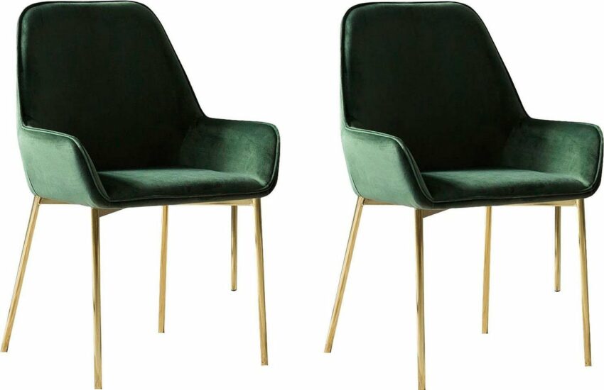 SalesFever Armlehnstuhl (Set, 2 Stück), mit modernem, messingfarbenem Gestell-Stühle-Ideen für dein Zuhause von Home Trends