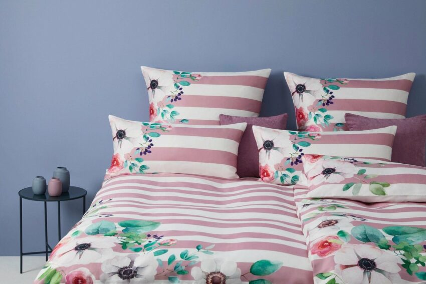 Bettwäsche »Frame«, Yes for Bed, mit Streifen und Blumen-Bettwäsche-Ideen für dein Zuhause von Home Trends