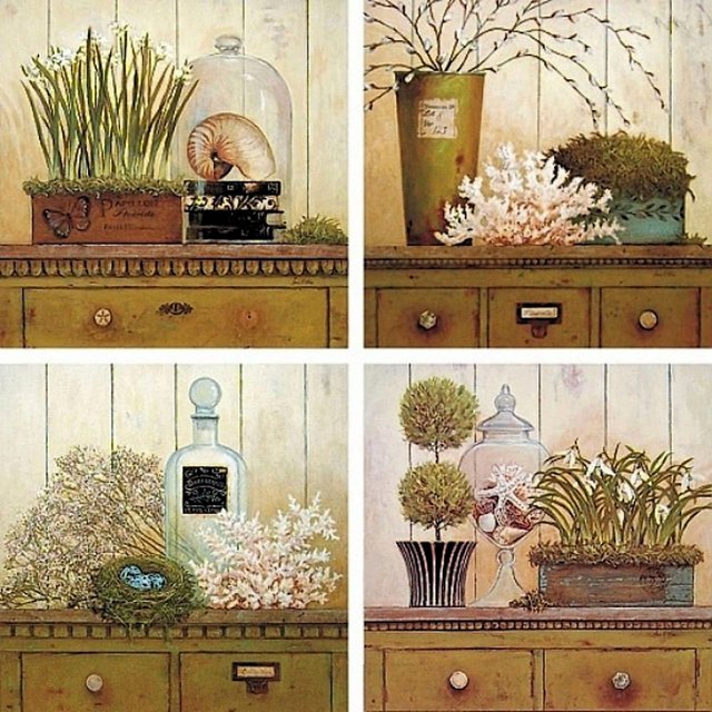 Home affaire Kunstdruck »ARNIE FISK / Vintage Garden I - IV«, (Set, 4 Stück)-Bilder-Inspirationen