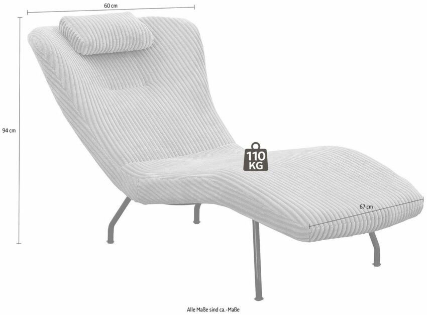 SalesFever Relaxsessel, mit modernem Cord Bezug, gemütliche Relaxliege-Sessel-Ideen für dein Zuhause von Home Trends