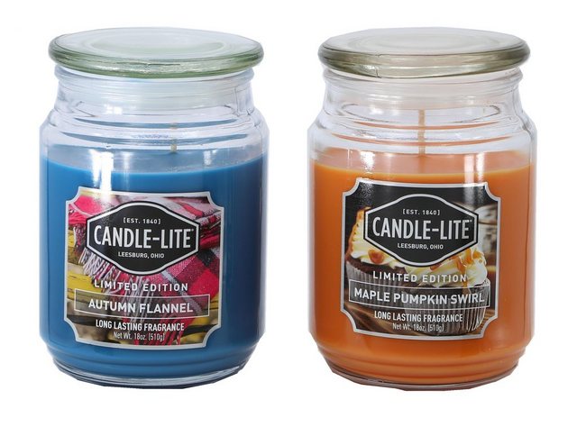 Candle-lite™ Duftkerze »Everyday - Maple Pumpkin Swirl & Autumn Flannel, Herbst« (Set, 2-tlg), Inhalt je Kerze 510 g-Kerzen-Inspirationen