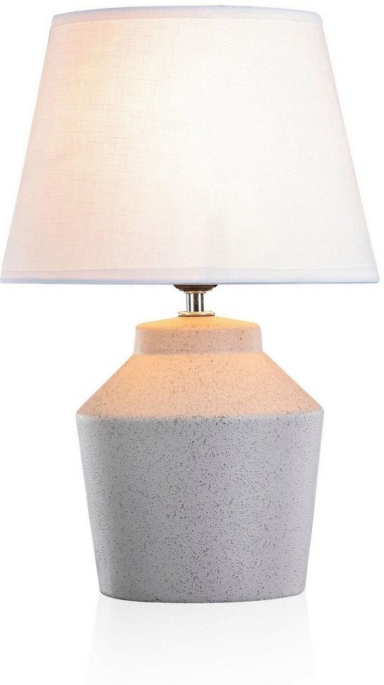 Pauleen Tischleuchte »Glowing Pearl«, Stoffschirm, Grau, Weiß, Keramik-Lampen-Ideen für dein Zuhause von Home Trends