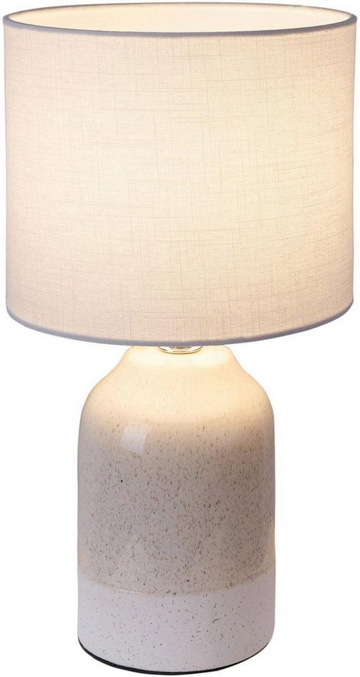 Pauleen Tischleuchte »Sandy Glow«, Stoffschirm Beige, Weiß, Keramik-Lampen-Ideen für dein Zuhause von Home Trends