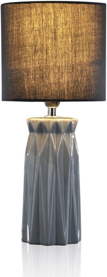 Pauleen Tischleuchte »Glossy Glow«, Stoffschirm Schwarz, Keramik, Grau-Lampen-Ideen für dein Zuhause von Home Trends