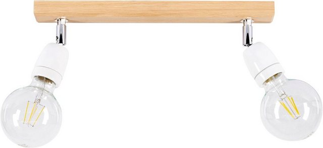 BRITOP LIGHTING Deckenleuchte »PORCIA WOOD«, Retro-Design mit Porzellan und Eichenholz, Flexibel einstellbar, Naturprodukt aus Holz, Made in Europe-Lampen-Inspirationen