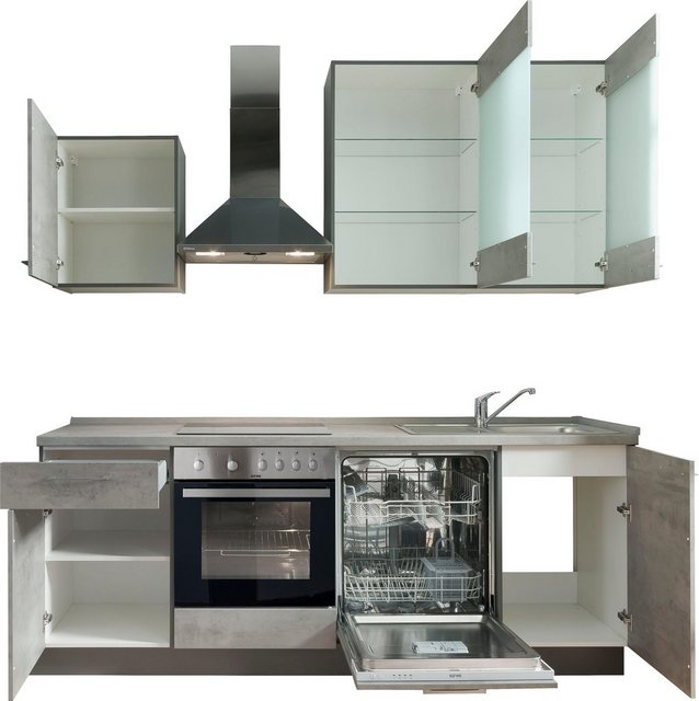 Express Küchen Küchenzeile »Trea«, ohne E-Geräte, vormontiert, mit Vollauszug und Soft-Close-Funktion, Breite 220 cm-Küchenzeilen-Inspirationen