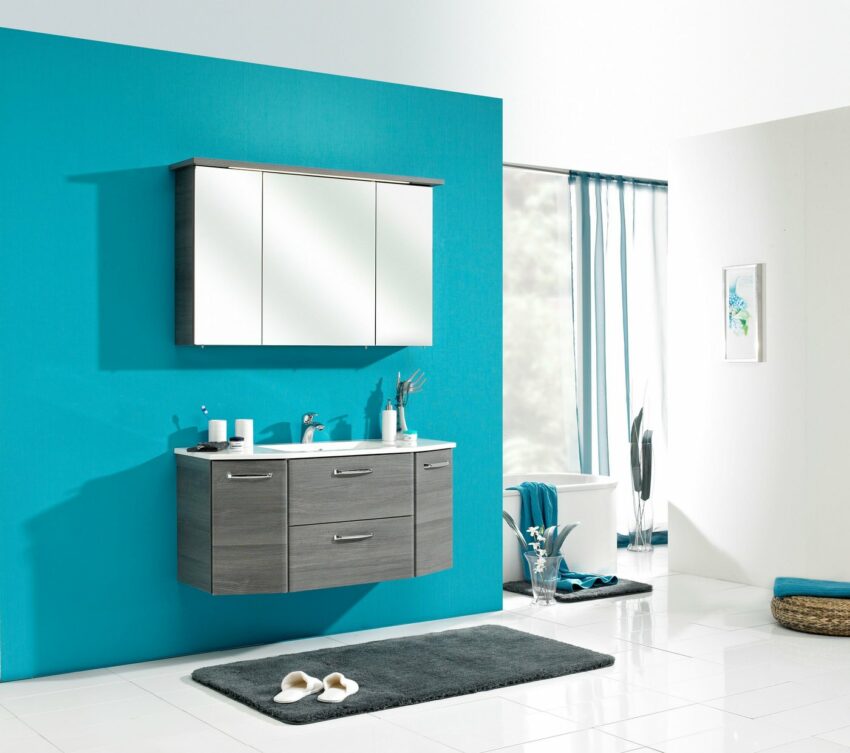 PELIPAL Badmöbel-Set »Quickset 328«, (2-St), Spiegelschrank inkl. LED-Beleuchtung, Waschtisch-Kombination, Mineralgussbecken, Metallgriffe, Türdämpfer-Badmöbel-Sets-Ideen für dein Zuhause von Home Trends