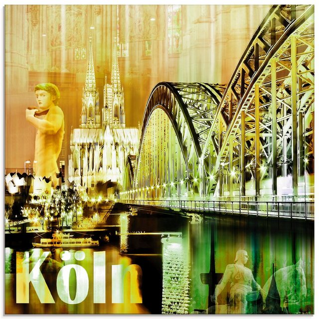 Artland Glasbild »Köln Skyline Abstrakte Collage«, Gebäude (1 Stück)-Bilder-Inspirationen