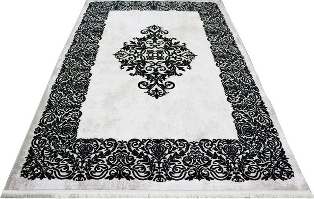 Teppich »Vestige 018«, RESITAL The Voice of Carpet, rechteckig, Höhe 11 mm, Kurzflor, gewebt, Orient-Optik, Hoch-Tief-Struktur, mit Fransen, Wohnzimmer-Teppiche-Inspirationen