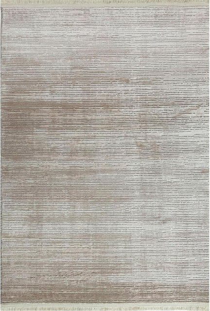 Teppich »Laguna 010«, RESITAL The Voice of Carpet, rechteckig, Höhe 11 mm, Kurzflor, gewebt, Hoch-Tief-Struktur, mit Fransen, Wohnzimmer-Teppiche-Inspirationen