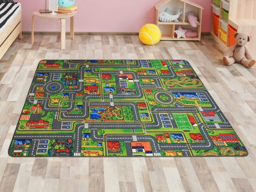 Kinderteppich »STREETS«, Primaflor-Ideen in Textil, rechteckig, Höhe 5 mm, Straßen-Spiel-Teppich, Straßenbreite ca. 9 cm, Kinderzimmer-Teppiche-Ideen für dein Zuhause von Home Trends