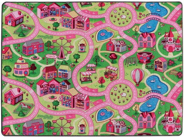 Kinderteppich »SWEET CITY«, Primaflor-Ideen in Textil, rechteckig, Höhe 5 mm, Straßen-Spiel-Teppich, Straßenbreite ca. 9 cm, Kinderzimmer-Teppiche-Inspirationen