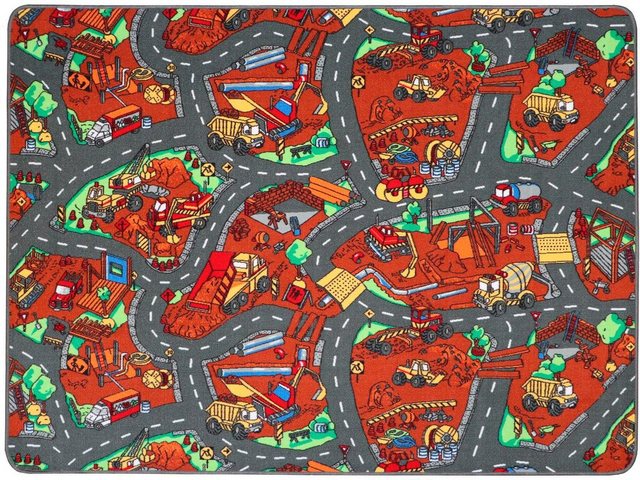Kinderteppich »BAUSTELLE«, Primaflor-Ideen in Textil, rechteckig, Höhe 5 mm, Straßen-Spiel-Teppich, Kinderzimmer-Teppiche-Inspirationen
