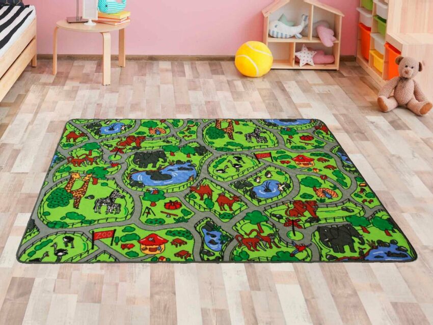 Kinderteppich »ZOO«, Primaflor-Ideen in Textil, rechteckig, Höhe 5 mm, Straßen-Spiel-Teppich, Kinderzimmer-Teppiche-Ideen für dein Zuhause von Home Trends