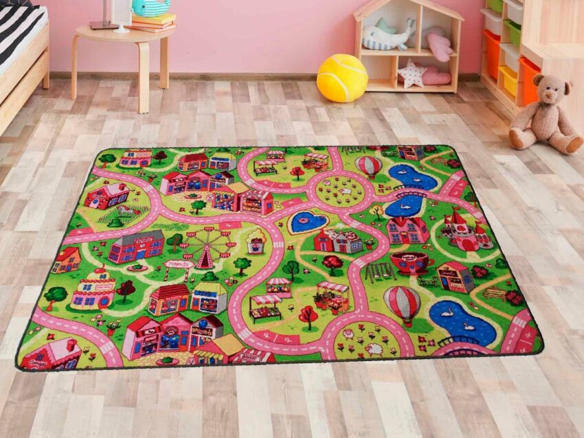 Kinderteppich »SWEET CITY«, Primaflor-Ideen in Textil, rechteckig, Höhe 5 mm, Straßen-Spiel-Teppich, Straßenbreite ca. 9 cm, Kinderzimmer-Teppiche-Ideen für dein Zuhause von Home Trends