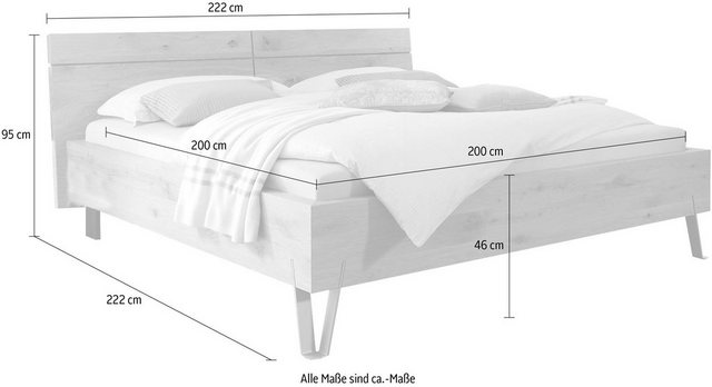 THIELEMEYER® Massivholzbett »Cubo«, Bettseitenhöhe 46 cm, in drei verschiedenen Breiten und zwei Farbvarianten-Betten-Inspirationen