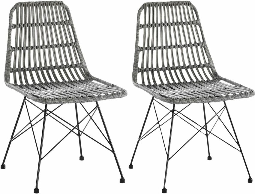 SalesFever Stuhl (Set, 2 Stück), Rattanstuhl aus Kunststoffgeflecht, outdoorgeeignet-Stühle-Ideen für dein Zuhause von Home Trends