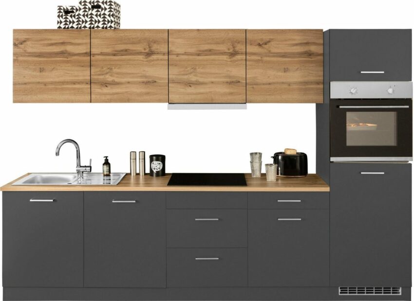 HELD MÖBEL Küchenzeile »Kehl«, mit E-Geräten, Breite 300 cm, wahlweise mit Induktionskochfeld-Küchenzeilen-Ideen für dein Zuhause von Home Trends