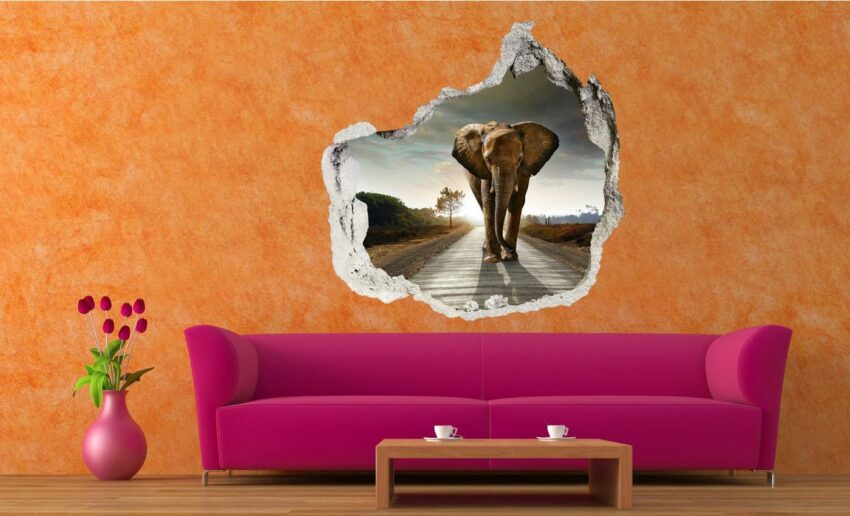 Conni Oberkircher´s Wandsticker »3 D Sticker Beton Elephant - Großer Elefant«, Wildtiere-Wandtattoos-Ideen für dein Zuhause von Home Trends