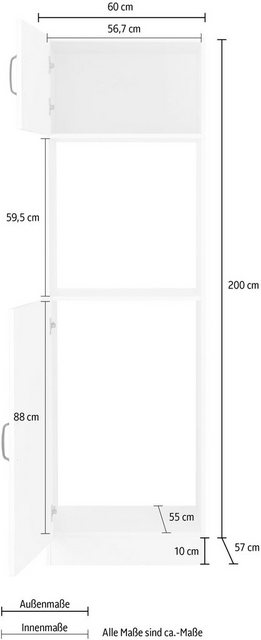 wiho Küchen Backofen/Kühlumbauschrank »Erla« 60 cm breit mit Kassettenfront-Schränke-Inspirationen