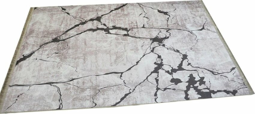 Teppich »Sultan 0063«, RESITAL The Voice of Carpet, rechteckig, Höhe 9 mm, bedrucktes Flachgewebe, Marmor Design, mit Fransen, waschbar, Wohnzimmer-Teppiche-Ideen für dein Zuhause von Home Trends