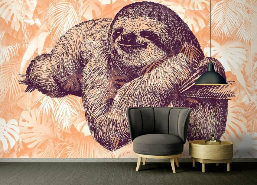 Architects Paper Fototapete »Atelier 47 Sloth Design 1«, glatt, botanisch, (4 St)-Tapeten-Ideen für dein Zuhause von Home Trends