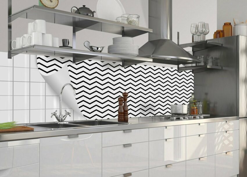 MySpotti Küchenrückwand »fixy Pierre«, selbstklebende und flexible Küchenrückwand-Folie-Küchenrückwände-Ideen für dein Zuhause von Home Trends