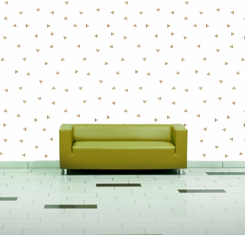 queence Vinyltapete »Dreiecke-Gold«, 90 x 250 cm, selbstklebend-Tapeten-Ideen für dein Zuhause von Home Trends