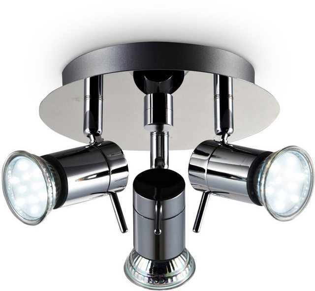B.K.Licht LED Deckenleuchte, LED Deckenlampe Badezimmer Chrom drehbar IP44 Bad-Lampe GU10 inkl. 3W 250lm-Lampen-Inspirationen