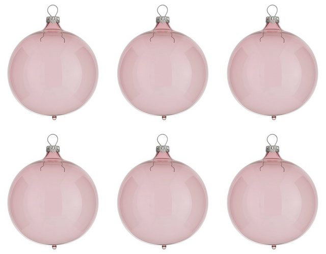 Thüringer Glasdesign Weihnachtsbaumkugel »Transparent« (6 Stück), rosa-Weihnachtskugeln-Inspirationen