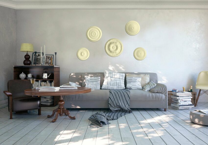 Homestar Wanddekoobjekt »Rosette Prisca« (1 Stück), Ø 50 cm, aus Polystyrol-Wandobjekte-Ideen für dein Zuhause von Home Trends