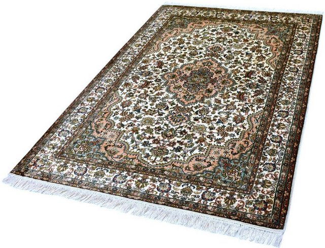 Seidenteppich »Kashan 9569«, Kayoom, rechteckig, Höhe 10 mm, Einzelstück mit Zertifikat, Wohnzimmer-Teppiche-Inspirationen