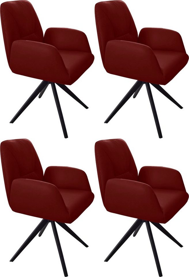 W.SCHILLIG Armlehnstuhl »ole« (Set, 4 Stück), 2er- oder 4er-Set, mit Metall-Drehkreuz mit Rückholfunktion in Schwarz pulverbeschichtet-Stühle-Ideen für dein Zuhause von Home Trends