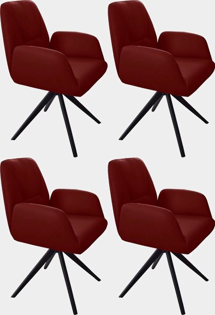 W.SCHILLIG Armlehnstuhl »ole« (Set, 4 Stück), 2er- oder 4er-Set, mit Metall-Drehkreuz mit Rückholfunktion in Schwarz pulverbeschichtet-Stühle-Inspirationen