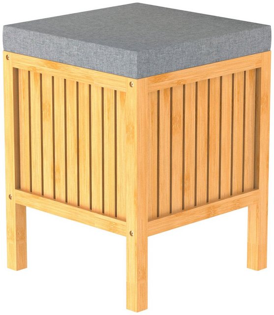 Eisl Badhocker »Bambus«, Wäschesammler mit Sitzkissen, nachhaltige Badmöbel Bambus-Hocker-Inspirationen