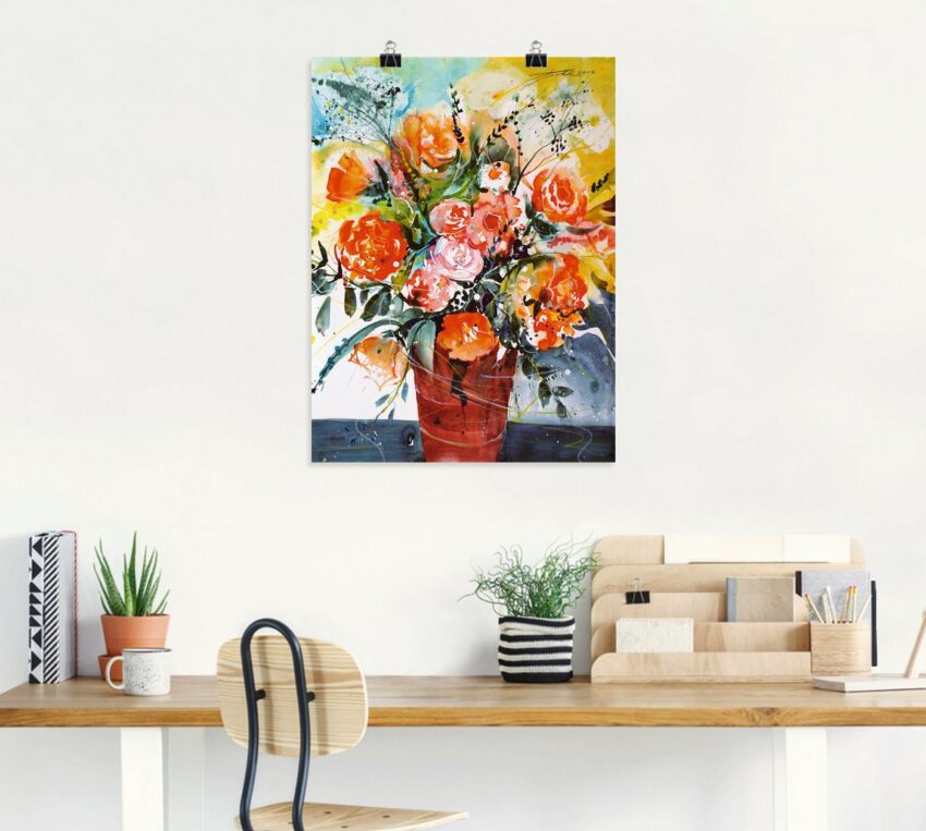 Artland Wandbild »Rosen in brauner Vase«, Blumen (1 Stück), in vielen Größen & Produktarten - Alubild / Outdoorbild für den Außenbereich, Leinwandbild, Poster, Wandaufkleber / Wandtattoo auch für Badezimmer geeignet-Bilder-Ideen für dein Zuhause von Home Trends