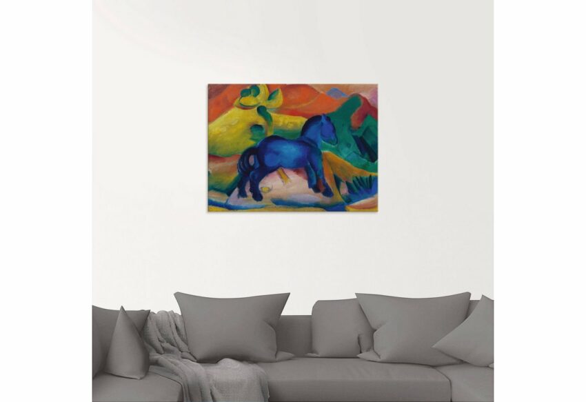 Artland Glasbild »Blaues Pferdchen Kinderbild. 1912.«, Tiere (1 Stück)-Bilder-Ideen für dein Zuhause von Home Trends