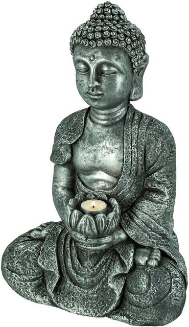 NOOR LIVING Kerzenhalter »Buddha« (1 Stück), sitzend, aus Magnesia-Kerzenhalter-Inspirationen