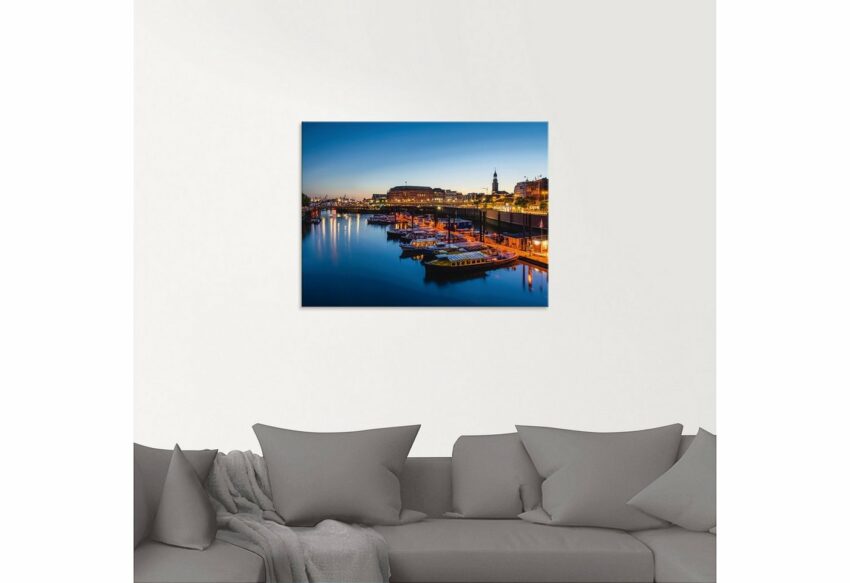 Artland Glasbild »Hamburg Hafen Panorama mit Michel«, Deutschland (1 Stück)-Bilder-Ideen für dein Zuhause von Home Trends